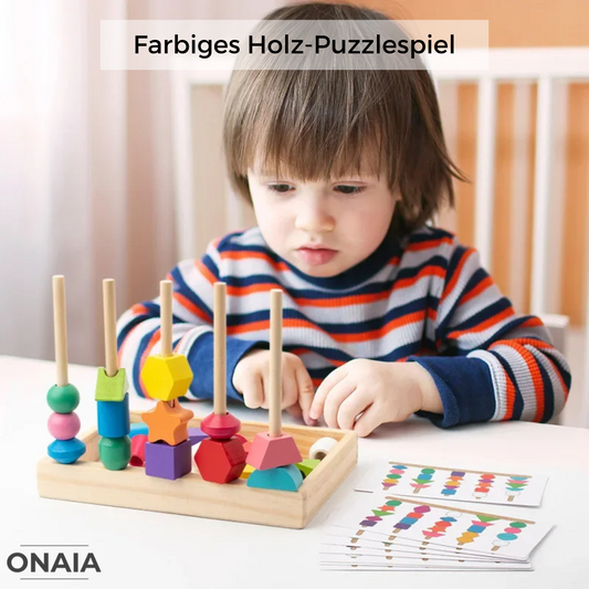 Farbiges Holz-Puzzlespiel