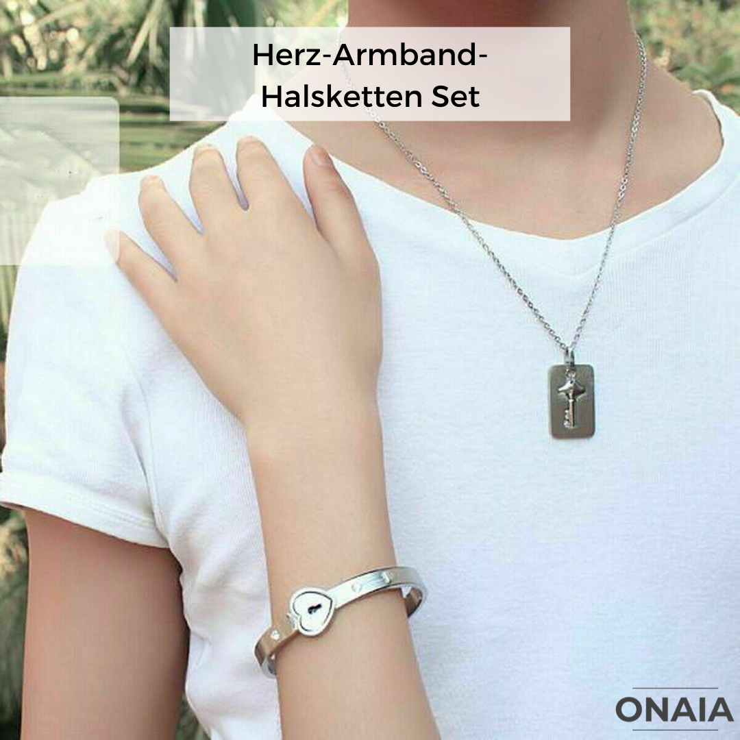 Herz-Armband-Halsketten Set